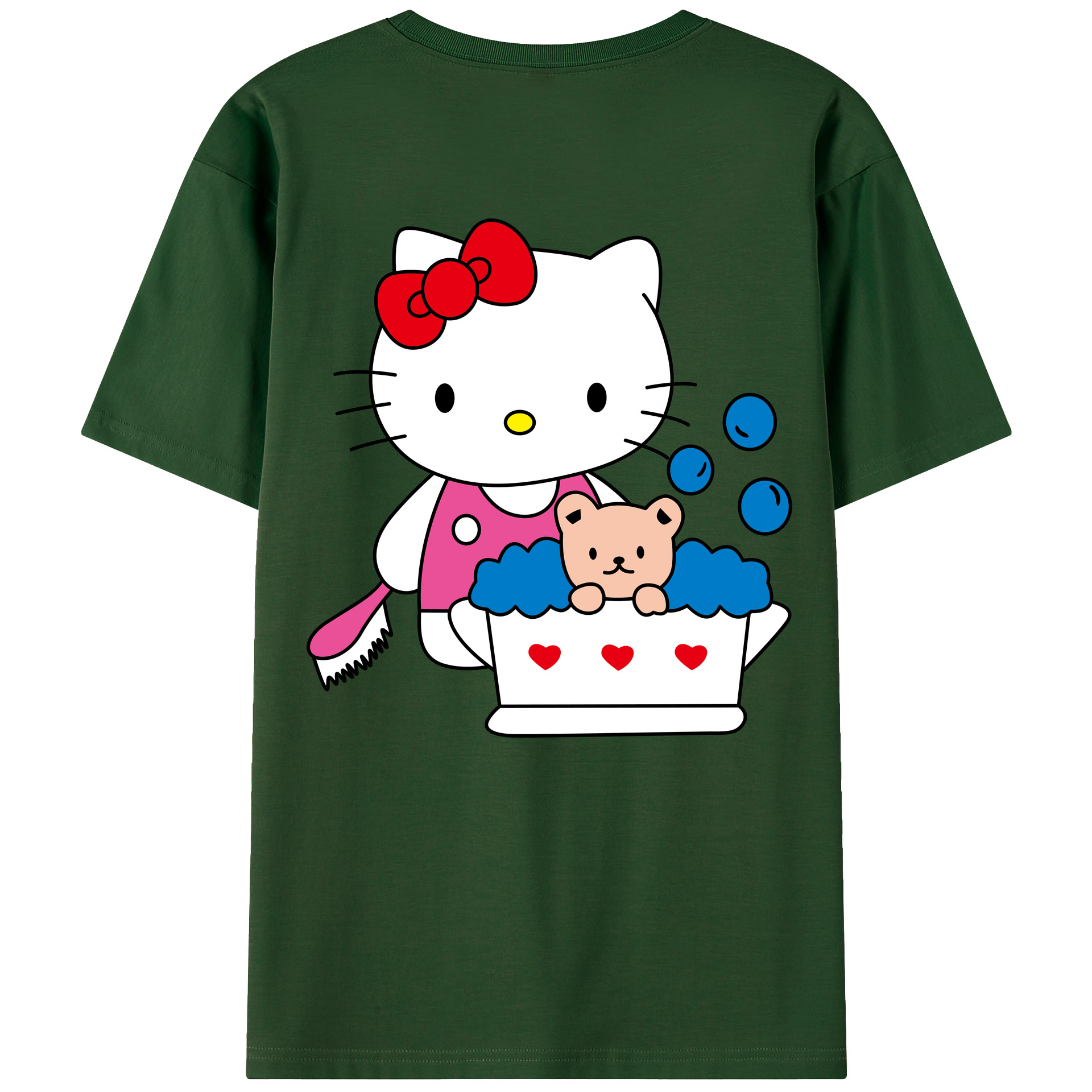 （画像用） Hello Kitty ハローキティ 綿100％半袖Tシャツ（背面プリント）